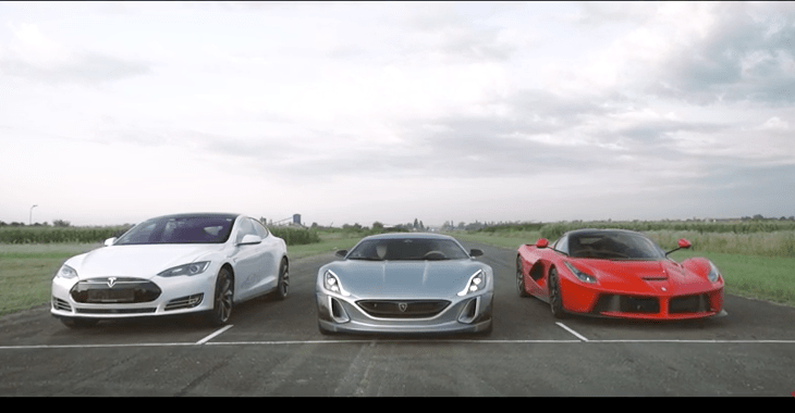Rimac Concept One vs LaFerrari vs Tesla