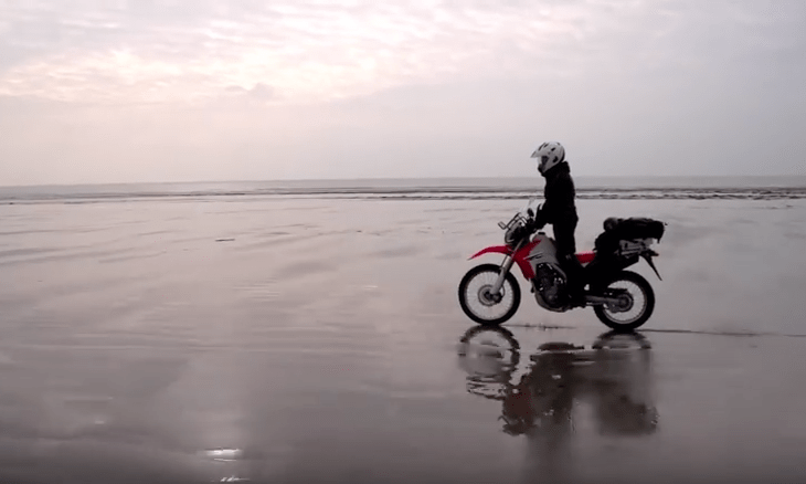 Steph Jeavons takes off solo around the world on a Honda CRF250L motorcycle