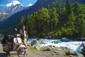 sonmarg on chetak scooter