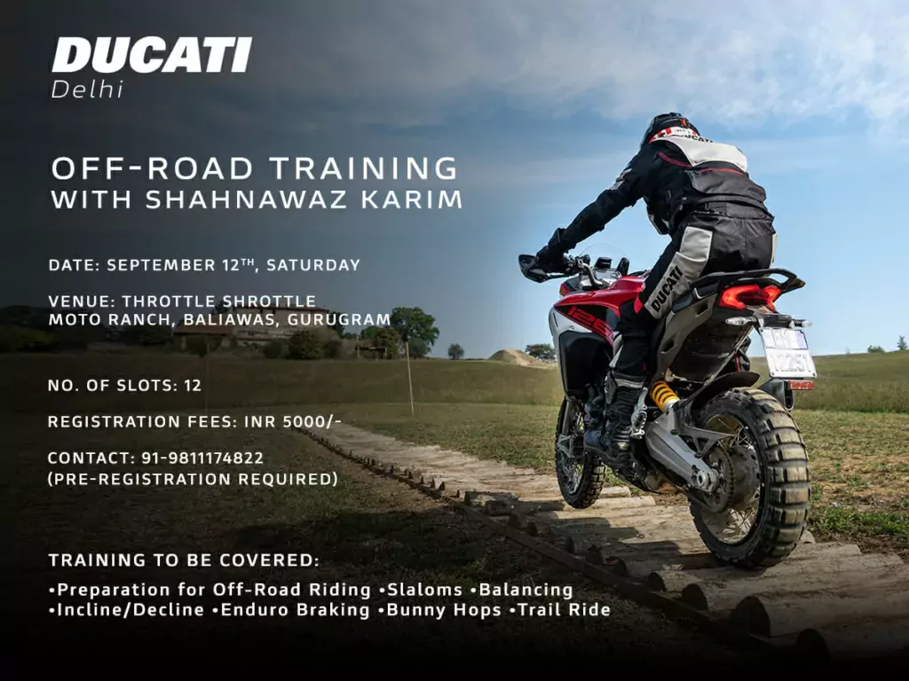 Offroad training with Shahnawaz Karim Ducati